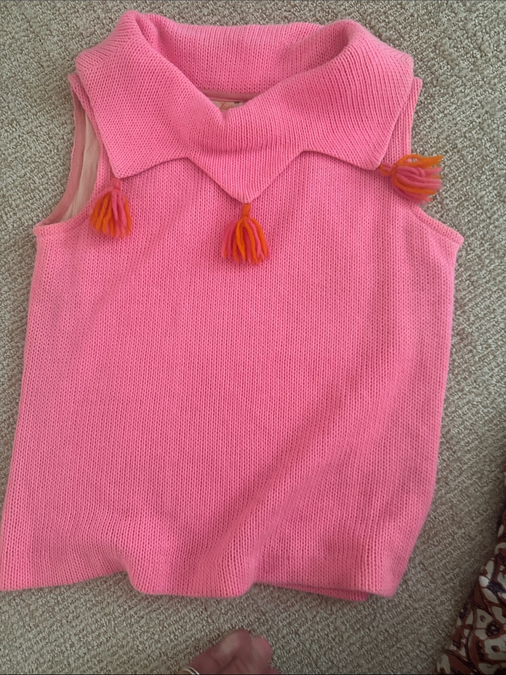 Vintage sleeveless pink mod sweater
